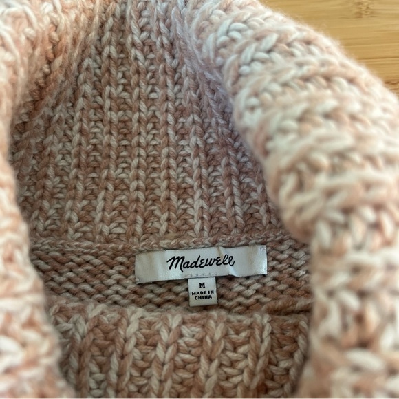 Madewell Wool Blend Turtleneck Cutaway Sweater-Vest Tan Cream - Medium - Picture 8 of 13